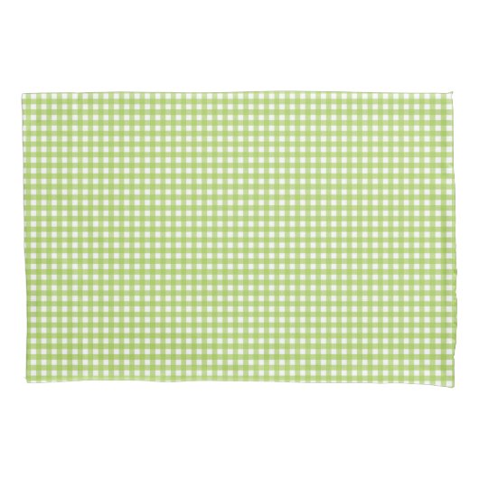 Small Classic Gingham Check Pset Pattern Green Kussensloop (Voorkant-Links)