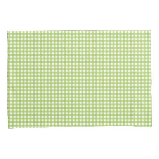 Small Classic Gingham Check Pset Pattern Green Kussensloop (Voorkant-Rechts)