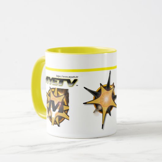 Small Combo Mok 300gr. (wit en geel) (Voorkant links)