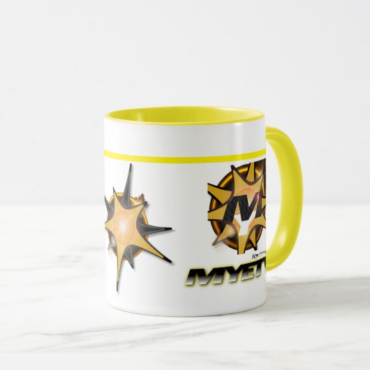 Small Combo Mok 300gr. (wit en geel) (Voorkant rechts)