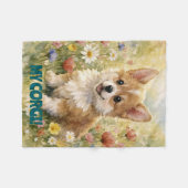 Small Corgi Customized Blanket Fleece Deken (Voorkant (Horizontaal))