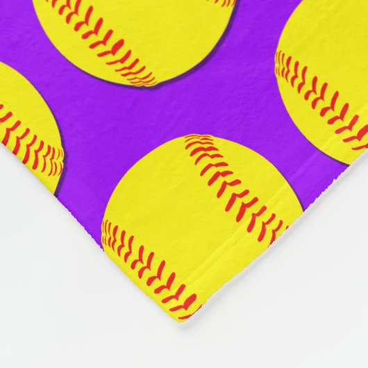 Small Custom Fleece Softball Blanket - Paars (Hoek)
