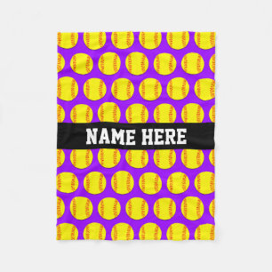 Small Custom Fleece Softball Blanket - Paars