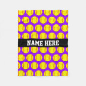 Small Custom Fleece Softball Blanket - Paars Deken (Voorkant)