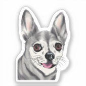 Small Dog, Big Attitude Sticker (Voorkant)