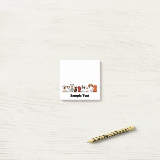 small dogs border postit post-it® notes (Op bureau)