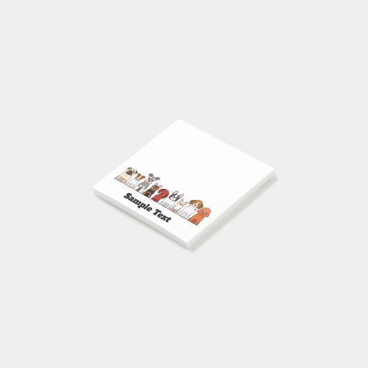 small dogs border postit post-it® notes (Schuin)