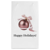SMALL DUSTY ROSE HOLIDAY ORNAMENT GIFT BAG KLEIN CADEAUZAKJE (Achterkant)