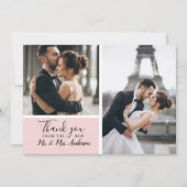 Small Elegant Blush 2 Photo Collage Wedding Notitiekaartje (Voorkant)