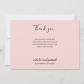 Small Elegant Blush 2 Photo Collage Wedding Notitiekaartje (Achterkant)