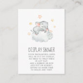 Small Elephant Girl Baby shower Display Shower Informatiekaartje (Voorkant)