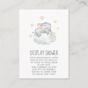 Small Elephant Girl Baby shower Display Shower Informatiekaartje