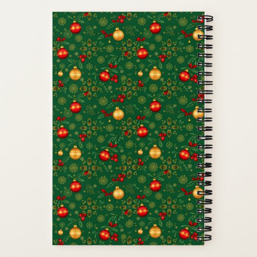 Small Emerald Green Christmas Notebook Notitieboek (Achterkant)