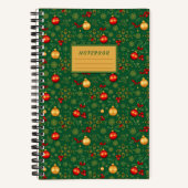Small Emerald Green Christmas Notebook Notitieboek (Voorkant)