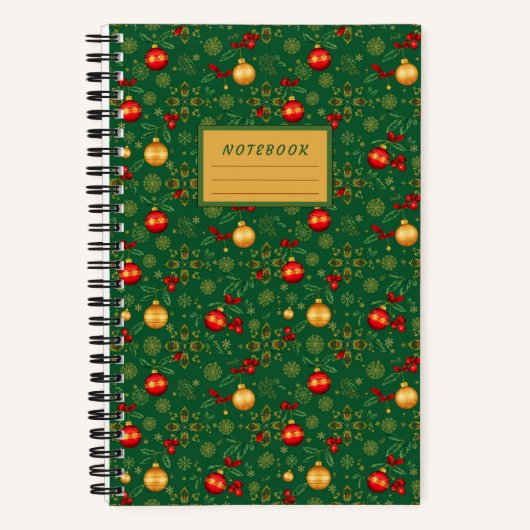 Small Emerald Green Christmas Notebook Notitieboek (Voorkant)