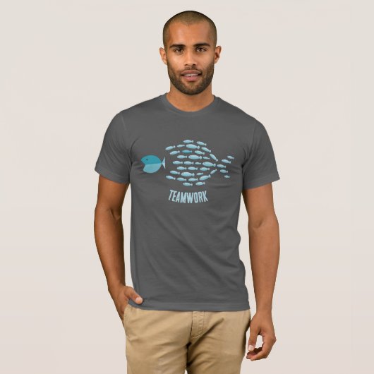 Small Fish Eating Big Fish - Power Unity Teamwork T-shirt (Voorkant volledig)