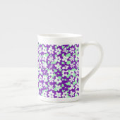 Small Floral Pattern Mint and Purple Porselein Kop (Rechts)