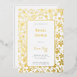 Small Flowers Vrijgezellenfeest Folie Uitnodiging