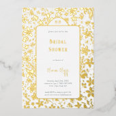 Small Flowers Vrijgezellenfeest Folie Uitnodiging (Voorkant)