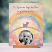 Small Fluffy Dog Rainbow Bridge Memorial Acrylic Acryl Bord (Neutraal)