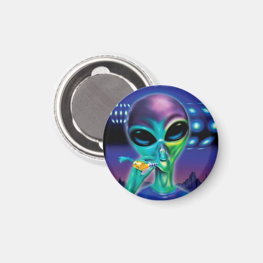 Small Fridge Magnet Alien neemt me mee naar je fee (Voorkant / Achterkant)