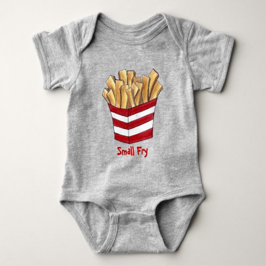 Small Fry Fast Junk Food French Fries Fudie Romper (Voorkant)