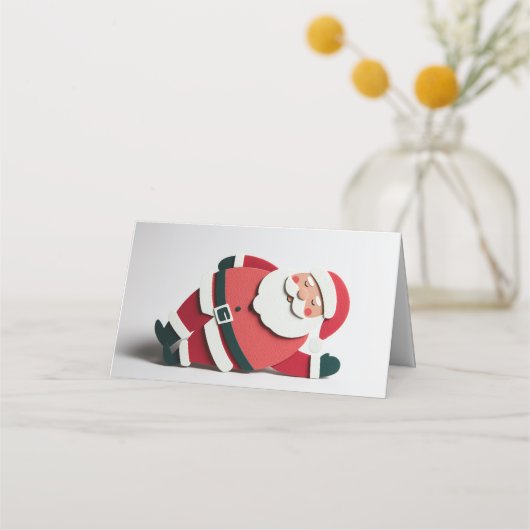 Small Fun Santa Card for Christmas Gifts  Plaatskaartje (Voorkant)