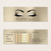 Small Gift Certificate Glitter Lash Champaigne Mini Visitekaartjes (Voorkant /achterkant)