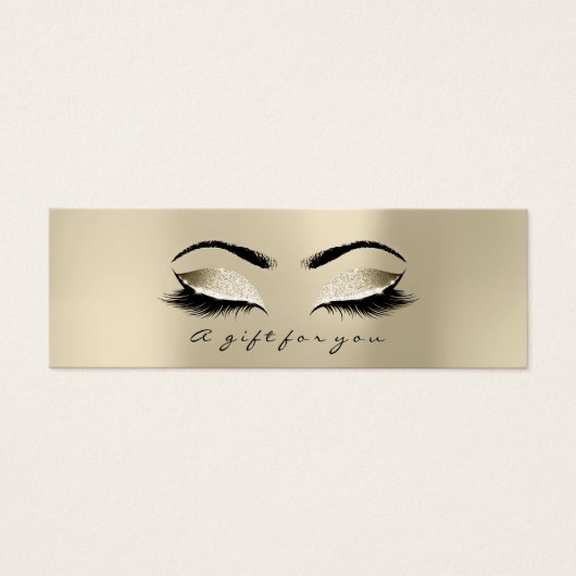 Small Gift Certificate Glitter Lash Champaigne Mini Visitekaartjes (Voorkant)