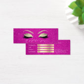 Small Gift Certificate Hot Pink Glitte Lash Makeup Mini Visitekaartjes (Bureau)
