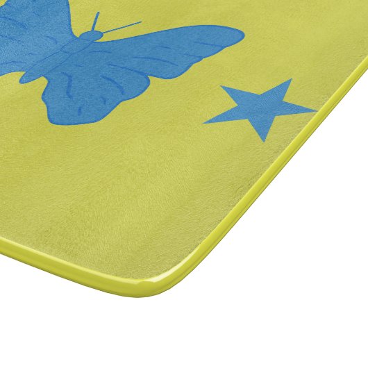 Small glass cutting board with flag of Bady Bassit Snijplank (Hoek)