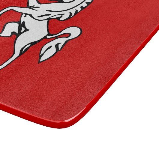 Small glass cutting board with flag of Kent County Snijplank (Hoek)