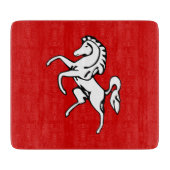 Small glass cutting board with flag of Kent County Snijplank (Voorkant)