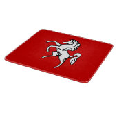 Small glass cutting board with flag of Kent County Snijplank (Hoek)