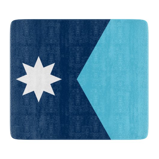 Small glass cutting board with flag of Minnesota Snijplank (Voorkant)