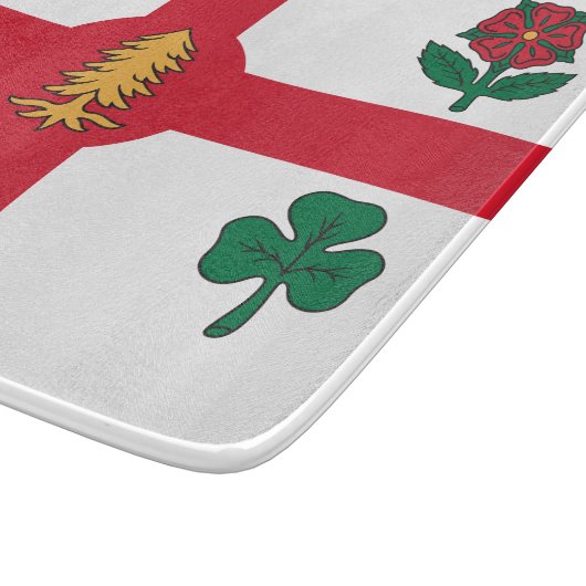 Small glass cutting board with flag of Montreal Snijplank (Hoek)