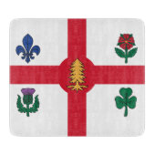 Small glass cutting board with flag of Montreal Snijplank (Voorkant)