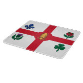 Small glass cutting board with flag of Montreal Snijplank (Hoek)