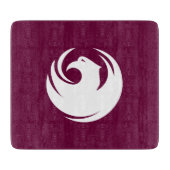 Small glass cutting board with flag of Phoenix, US Snijplank (Voorkant)