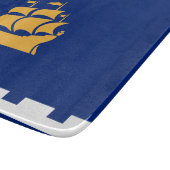 Small glass cutting board with flag of Quebec City Snijplank (Hoek)