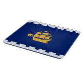 Small glass cutting board with flag of Quebec City Snijplank (Hoek)