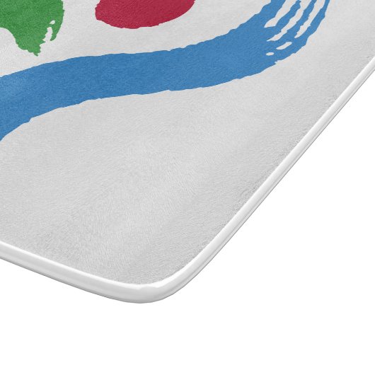 Small glass cutting board with flag of Seoul Snijplank (Hoek)