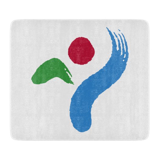 Small glass cutting board with flag of Seoul Snijplank (Voorkant)
