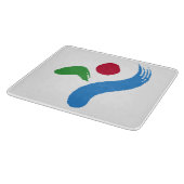 Small glass cutting board with flag of Seoul Snijplank (Hoek)