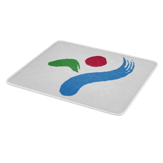 Small glass cutting board with flag of Seoul Snijplank (Hoek)