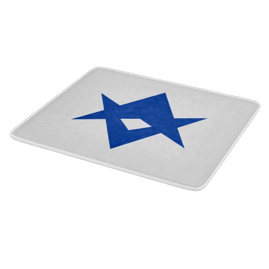Small glass cutting board with flag of Toyota City Snijplank (Hoek)