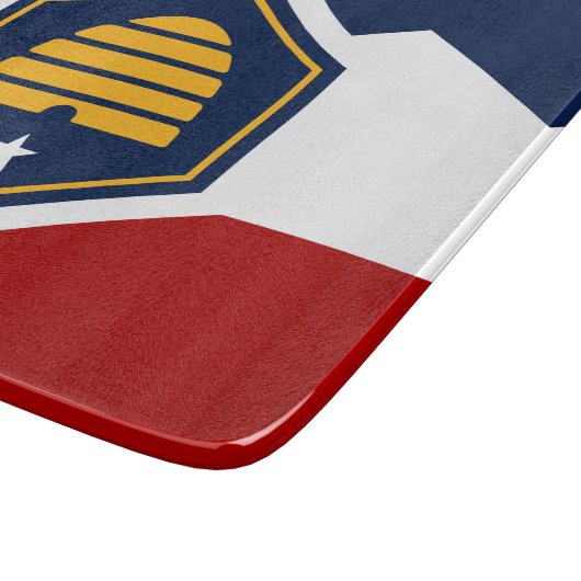 Small glass cutting board with flag of Utah, USA Snijplank (Hoek)