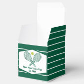 Small Green Striped Tennis Custom Country Club Bedankdoosjes (Geopend)