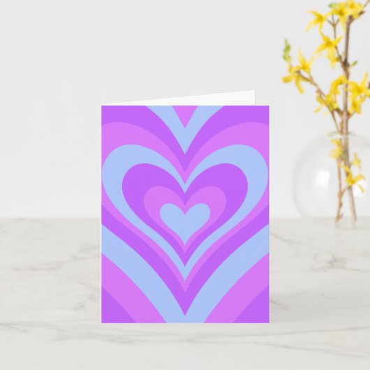 Small Heart Folded Wenskaart Kaart (Gele Bloem)