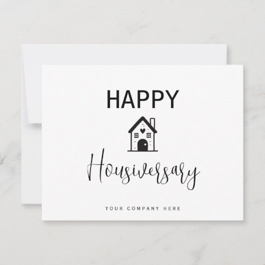 Small Heart House Happy Housiversary Kaart (Voorkant)